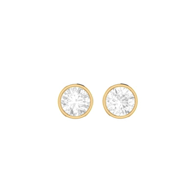 Round Soli Earrings in Bezel - 3 carats