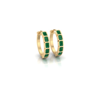 Emerald-cut Emerald Ever Hoops - 0.6 carat