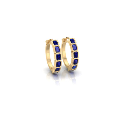 Emerald-cut Blue Sapphire Ever Hoops - 0.6 carat
