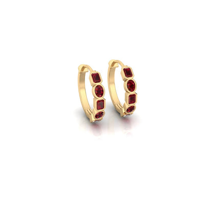 Multi-cut Ruby Ever Hoops - 0.5 carat