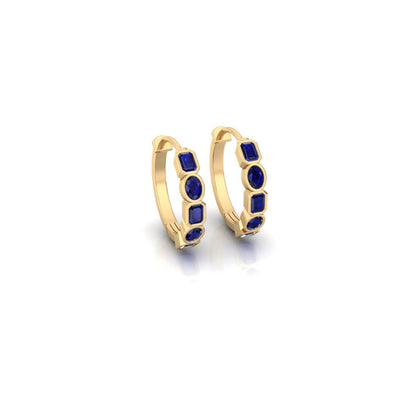 Blue Sapphire Multi-cut Ever Hoops - 0.5 carat