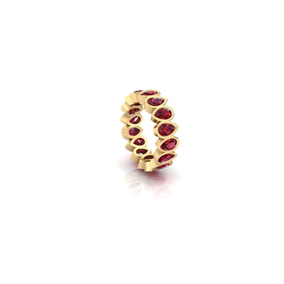 Ruby Pear Forever & Ever Ring in Bezel - 3.2 carats