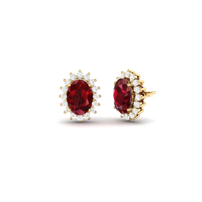 Rouge Aura Earrings - 6 carats