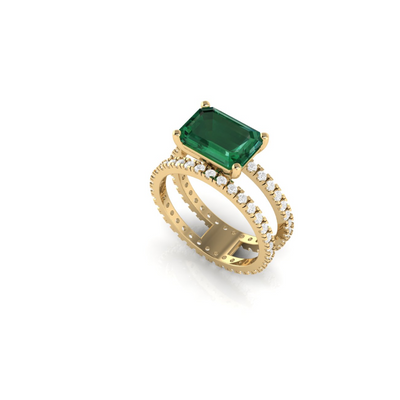 Emerald Duo Ring - 3.75 carat
