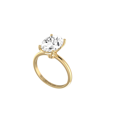 Oval Edge Soli Ring - 3 carats