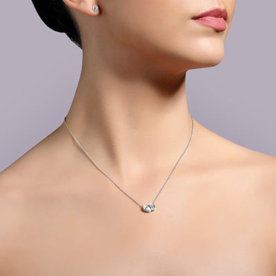 Toi et Moi Tia Necklace in Bezel - 1.4 carat