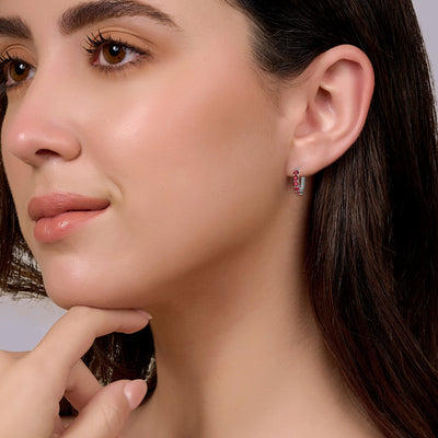 Ruby Round Ever Hoops - 0.6 carat