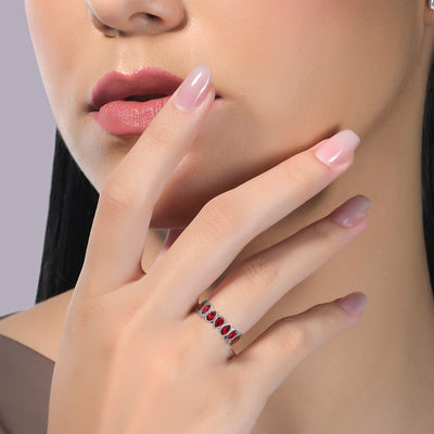 Ruby Pear Forever & Ever Ring in Bezel - 3.2 carats