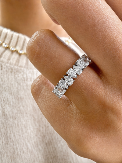 Pear Forever and Ever Ring- 0.2 carat each